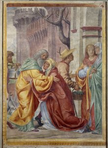 Setkání sv. Anny a svatého Joachima u zlatých dveří od Bernardino Luini