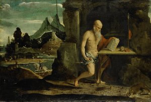 Svatý Jeroným od Bernardino da Brescia (attributed to)