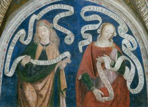 Le prophete Baruch et la sibylle samienne - Prorok Baruch a Samian Sibyla, Pinturicchio, Bernardino, Workshop of (1454-1513). Freska