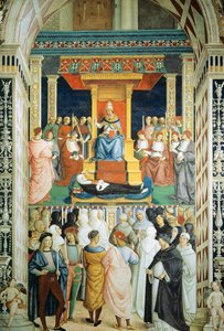 Pius II. kanonizuje svatou Kateřinu Sienskou v roce 1461. od Bernardino di Betto Pinturicchio