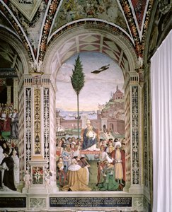 Papež Pius II. (1405-64) v Anconě žehná flotile, která se 15. srpna 1464 chystá odjet do Svaté země od Bernardino di Betto Pinturicchio
