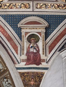 Svatý Jeroným, detail učitelů církve (freska od Bernardino di Betto Pinturicchio