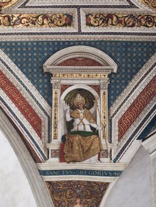 Svatý Řehoř Veliký, detail učitelů církve (freska od Bernardino di Betto Pinturicchio