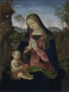 Panna s dítětem, asi 1490-1500 (tempera a olej na dřevě) od Bernardino di Betto Pinturicchio