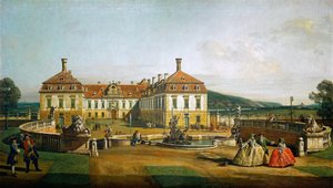 Císařský palác potěšení Schloßhof, strana nádvoří od Bernardo Bellotto