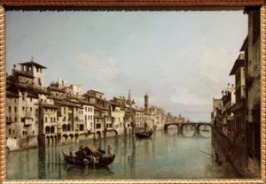 Arno ve Florencii s Ponte Santa Trinità od Bernardo Bellotto