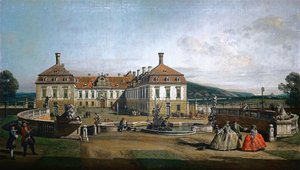 Německy: Císařský letohrádek Schloss Hof, strana čestného dvora od Bernardo Bellotto