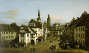 Německy: Städtebild (Tržiště v Pirně) Tržiště v Pirně od Bernardo Bellotto