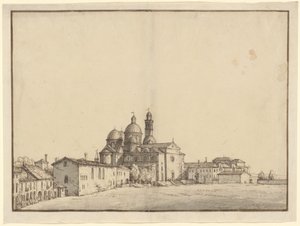 Santa Giustina a Prato della Valle v Padově od Bernardo Bellotto