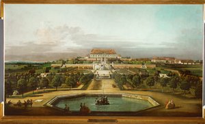 Zámek Schlosshof při pohledu ze zahrady (olej na plátně) od Bernardo Bellotto