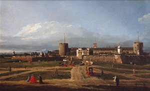 Castello Sforzesco v Miláně, kolem roku 1744 od Bernardo Bellotto