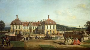 Schlosshofin keisarillinen linna puutarhan puolelta od Bernardo Bellotto