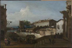 Zdymadlo v Dolo od Bernardo Bellotto