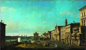 Pohled na Via di Ripetta v Římě od Bernardo Bellotto