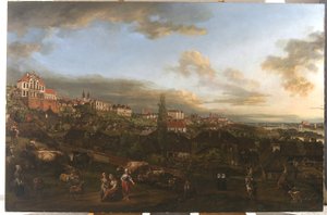 Pohled na Varšavu s palácem Ordynacki, 1772 od Bernardo Bellotto