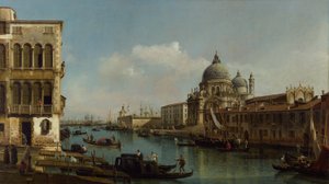 Pohled na Velký kanál: Santa Maria della Salute a Dogana z Campo Santa Maria Zobenigo, asi 1743 (olej na plátně). od Bernardo Bellotto