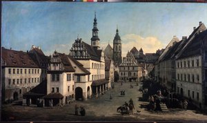 ""Tržiště v Pirne, Německo"" (Tržiště v Pirně) Obraz Bernarda Bellotta (1720-1780) 1752-1755 Moskva, Puškinovo muzeum od Bernardo Bellotto