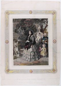 JEHO VELIČENSTVO KRÁLOVNA ISABEL II. a její srpnová dcera JEJÍ NEJVYŠŠÍ VÝŠKOU PRINCEZNOU AS od Bernardo Blanco y Pérez