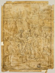 Ilustrace ke scéně z osvobození Jeruzaléma (Gerusalemme Liberata)