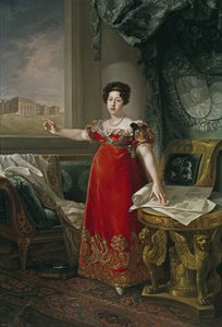Marie Isabelle de Braganza, Infanta of Portugal, Queen Consort of Spain - Maria Isabel of Portugal (1797-1818), před Prado Museum, Lopez Piquer, Bernardo (1801-1874). olej na plátně od Bernardo Lopez y Piquer