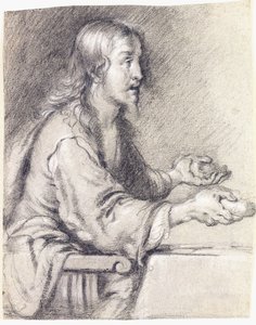 Kristus v Emauzích předkládá chléb od Bernardo Strozzi