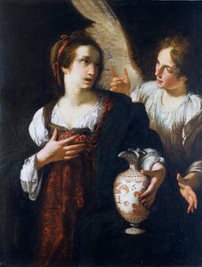 Hagar a anděl, c. 1630 (olej na plátně) od Bernardo Strozzi