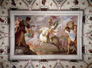 Smrt Marcuse Curtiuse, Villa Centurione, Sampierdarena, 1613-15 od Bernardo Strozzi
