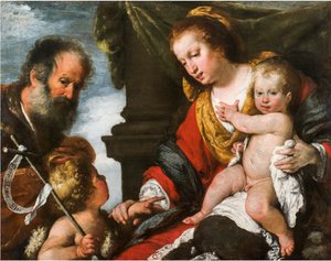 Svatá rodina. od Bernardo Strozzi
