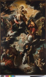 Vize svatého Dominika (nebe) od Bernardo Strozzi