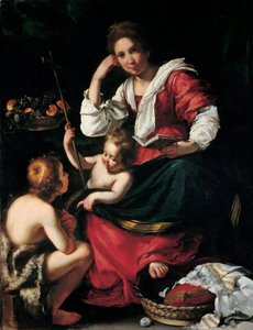 Panna a dítě s Janem Křtitelem jako chlapec, c. 1620 od Bernardo Strozzi