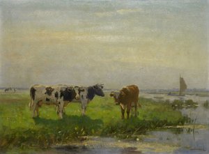 Krávy na louce od Bernardus Antonie van Beek