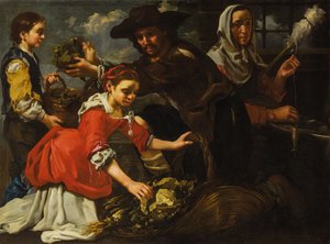 Přadlena a sběrač bylin (Alegorie země) od Bernhard Keil
