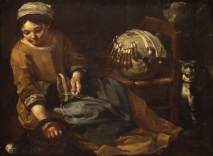 Krajkářka, ca. 1665.