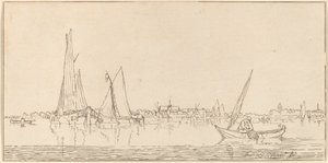 Řeka s městem, 1775. od Bernhard Schreuder