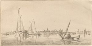Řeka s městem, 1775. od Bernhard Schreuder