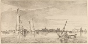 Řeka s městem, 1775. od Bernhard Schreuder