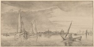 Řeka s městem, 1775.
