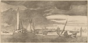Řeka s městem, 1775.