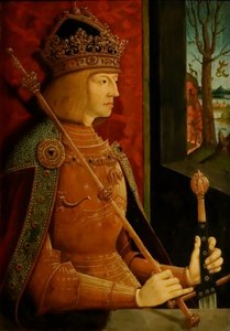 Císař Maxmilián I. 1459-1519, s korunou, žezlem a mečem, c. 1500