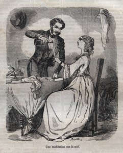 Meditace na žízeň – rytina do „La Physiologie du gout““ od Jean Anthelme Brillat Savarin (Brillat-Savarin