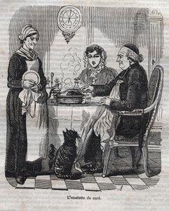 Omeleta kúry - rytina do „La Physiologie du gout““ od Jean Anthelme Brillat Savarin (Brillat-Savarin