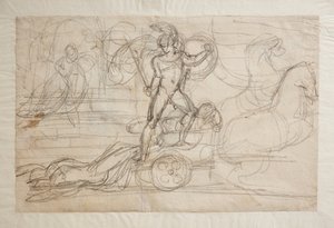 Achilles sleduje Hektorovo tělo po jeho voze. Paolo a Francesca(), od Bertel Thorvaldsen