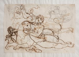 Bacchant (mladý satyr) nabízí k pití pantera od Bertel Thorvaldsen