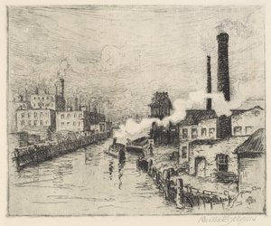 Továrny na řece Chicago od Bertha Evelyn Jaques