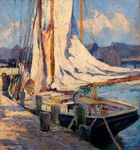Přístavní scéna, Gloucester. od Bertha Eversfield Perrie