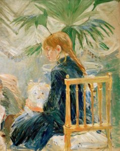 Dívka se psem (druhý fragment) od Berthe Morisot