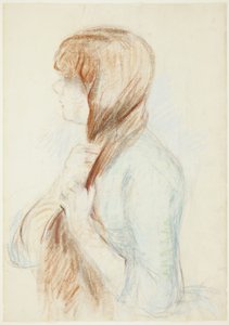 Dívka si splétá vlasy (La Natte) od Berthe Morisot