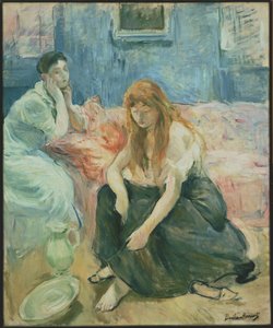 Mladé ženy při toaletě (název udělený umělkyní) od Berthe Morisot