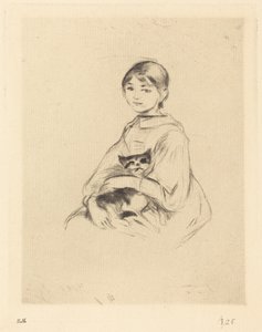 Julie Manetová s kočkou v náručí od Berthe Morisot