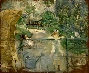 Holčičky v zahradě aneb Košíková židle, 1885 od Berthe Morisot